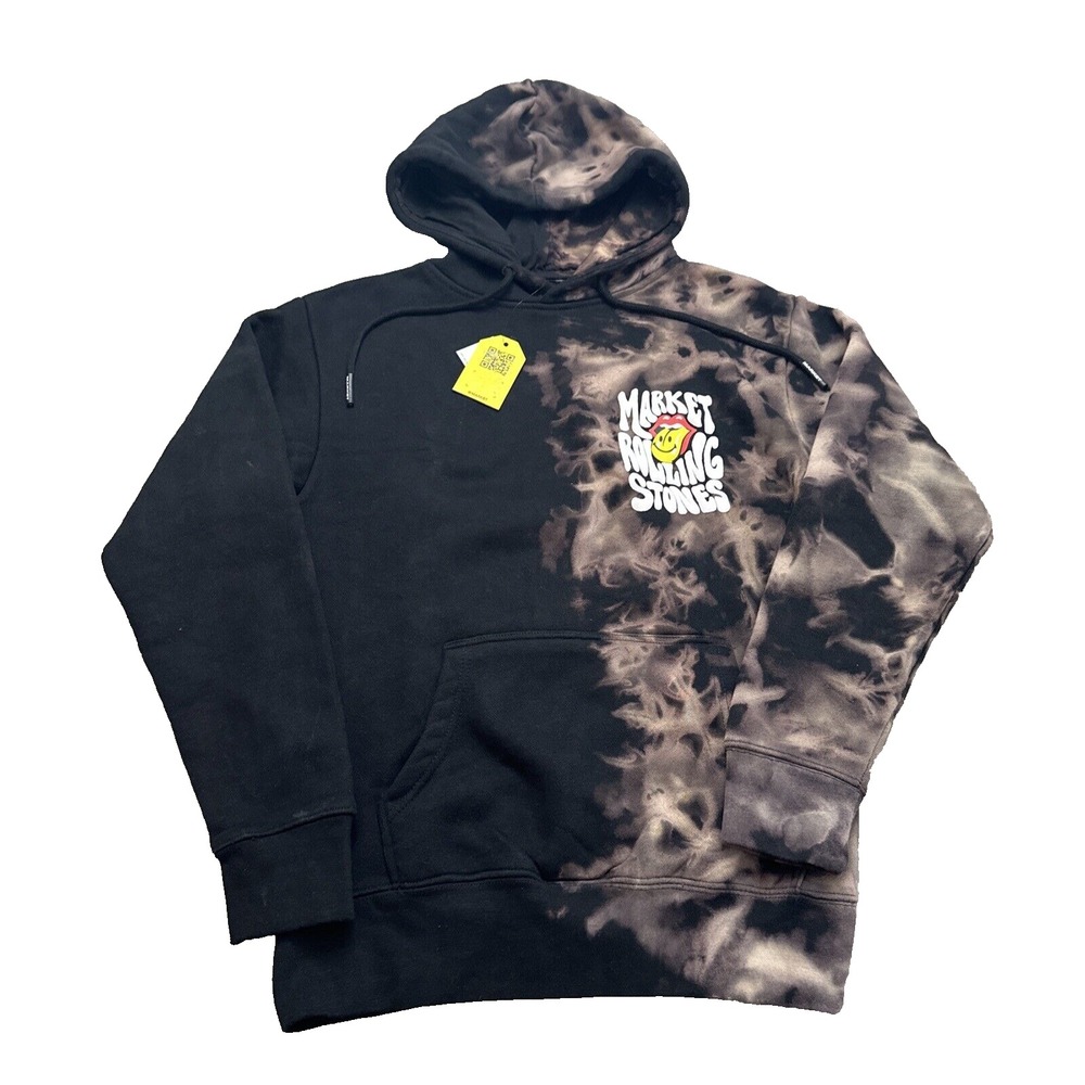 Market x Rolling Stones Smiley Hoodie Men's Small Tie-Dye Limited Edition